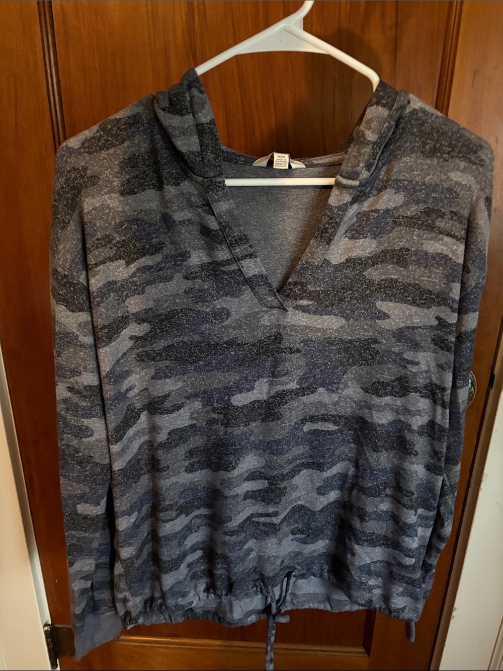 Lucky Brand Gray Camo V-Neck Hoodie